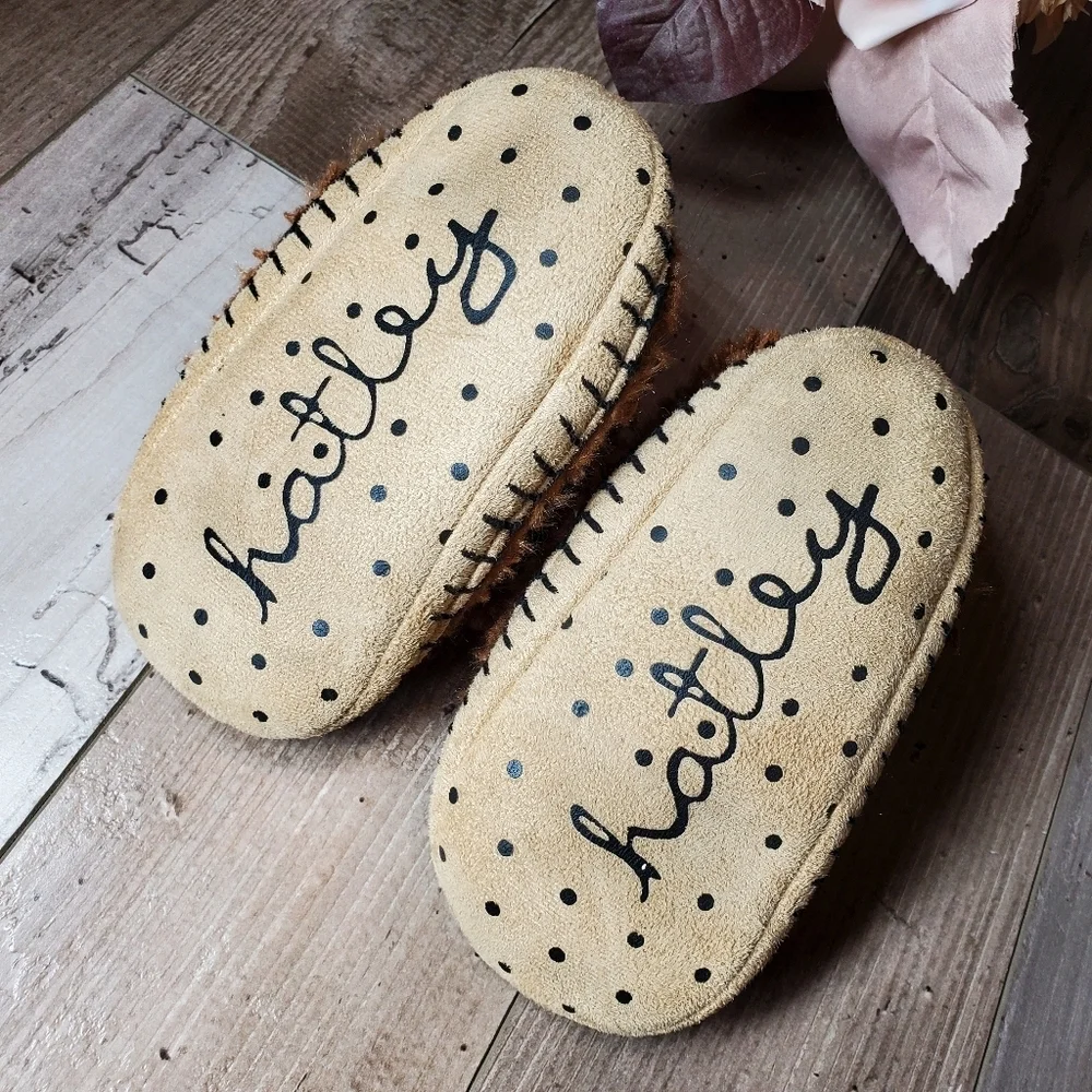 Hatley Toddler Boy Brown Moose Pull-On Slippers Size Large 11-13 EUC